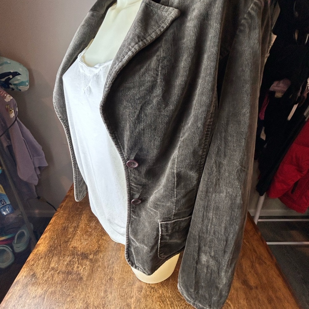 Halogen‎ Brown Blazer Velvet Lapel Collar